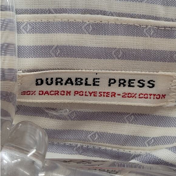 Hathaway Blue-White Striped Shirt—Perfect Layered or Workwear Smart 15.5 - Picture 10 of 14